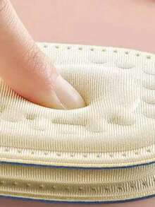 1 Pair Women's Soft, Breathable, Moisture-Wicking Insole Cushions For High Heels And Casual Shoes, Trimable, Suitable For All Seasons - Beige - View 3