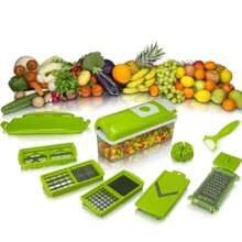 Cortador de Verduras Multifuncional – Ralla, Rebana y Pica con 5 Cuchillas Intercambiables - Verde - Ver 2