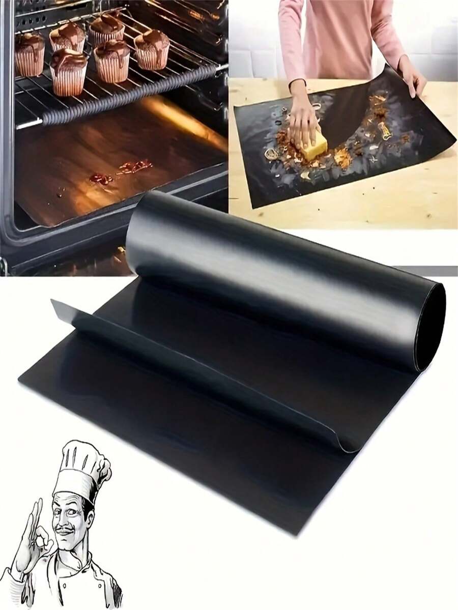 1pc Non-Stick Reusable Oven Liner - Perfect For Electric & Gas Ovens, Toasters, Grills | Keeps Your Kitchen Clean With Durable Fiberglass Baking Mat, Bottom Oven Liners, BBQ Accessories, Kitchen Accessories