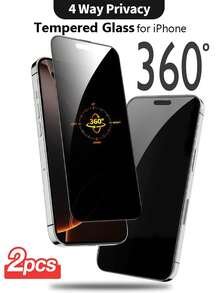 Yezodawee Bộ 2 miếng dán màn hình bảo mật tương thích với iPhone, bảo vệ toàn diện 360 độ, tương thích với iPhone 16 Pro (6.3 inch), kính cường lực chống trầy xước, chống nhìn trộm, độ cứng 9H, bảo vệ toàn diện 360 độ, hỗ trợ nhận diện khuôn mặt Face ID, cũng tương thích với iPhone 17 Pro Max/17 Pro/17 Air/17/16e (6.1 inch), 15 Pro Max/14 Plus/13 Pro, 12 Mini, Xs Pro Max - 2 cái - Xem 13