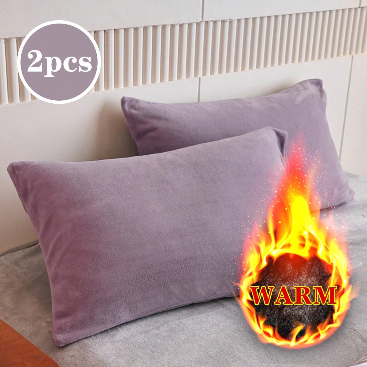 Piezas Funda de almohada de terciopelo de cristal acolchada de color lila púrpura para otoño e invierno, unicolor japonés simple, súper suave, tra