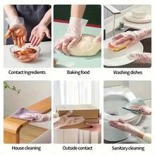 100 Pairs Of Disposable Transparent Gloves, Convenient To Wear Practical Gloves, Suitable For Kitchen, Cleaning, Pet Care, And Protecting Hands From Stains - Trong suốt - Xem 6
