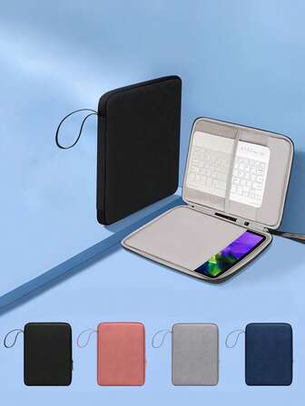 1 pieza Funda portátil de alta calidad y a prueba de golpes para iPad/Tablet de 10.9"/12.9", estuche de gran capacidad con ranura oculta para bolígrafo, asa de transporte suave para tablet, lápiz óptico, ratón, cables y otros accesorios