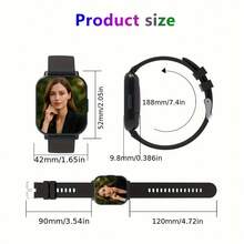 Reloj inteligente con pantalla de alta definición de 1,83 pulgadas, llamadas inalámbricas, talla grande de 100 modos deportivos, capacidad de batería de 180mAh para carga USB, control remoto de cámara y música - compatible con iPhone/Android, diseño de reloj elegante, correa duradera, reloj inteligente para mujer, reloj inteligente para hombre - Multicolor - Ver 3