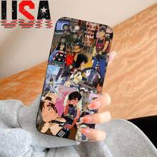 Visuales de anime elegantes y sencillos para iPhone 16/15/14/13/12/11 ProMax/Plus con funda protectora de cobertura total, anti-caída y anti-deslizamiento, funda suave de TPU, funda de silicona de color dopamina, múltiples colores disponibles, festival de cultura pop, tecnología negra - Negro - Ver 3