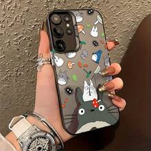 Fundas para Teléfono de Gato de Dibujos Animados Anime para S25 S24 S23 S22 S21 S20 FE Ultra Plus 4G 5G, Cubierta Trasera Antideslizante y Anticaída17  17promax - Negro - Ver 2