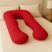 Pregnancy Body Pillow, 200 Thread Count Micropercal, 120x60cm, Ergonomic, Soft, For Bed - Rojo - Ver 2