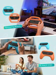 Switch 2 25合1配件套装（适用于Switch 2 (2025)）：便携包、Joy-Con 2充电握把、网球拍、高尔夫球杆、剑、高清屏幕保护膜、Joy-Con手柄握把、FPS鼠标握把、卡丁车方向盘 - 黑色 - 查看 3