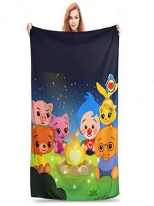 Manta Linda De Dibujos Animados P-Plim (38) Super Cálida, Manta De Felpa Novedosa Para Sofá, Silla, Edredón De Franela, Cubrecama - màu đen - Xem 1