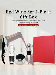 4pcs Stainless Steel Drinkware Set With Gift Box, Pourer, Bottle Stopper, Drip Ring, Premium Barware Tools, Ideal For Christmas, Wedding Anniversary, Birthday Gift - Multicolor - View 16