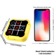 Portable 4 In 1Tic Tac Toe Gaming Device, Travel Toy, Learning Finger Toy, Suitable For Kid And Teens And Adults, Perfect For Family Gatherings And Friend Meetups(Not Included 3AAA Batteries) - Multicolor - View 10