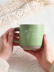 Personalized Name Coffee Mug & Birthday Flower, Christmas Gift, Christmas Decoration, Thanksgiving Gift, New Year Gift, Gift For Her, 11oz Mug, Personalized Mug, Gift For Best Friend, Fun Friendship Gift, Sister Name Mug, Easy To Clean, Suitable For Youth Festival, Housewarming, School, Home, Office, Customized, Personalized, Unique, Holiday Calendar