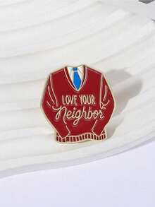 1pc Motivational Quote Enamel Brooch Red Brooch Cool Badge Fashion Accessory Stylish Jewelry Eye-Catching Badge Design, Fashion Jewelry Complements Any Outfit, Empowering Positive Quotes, Perfect For Christmas Gifts Or Personal Use With Style. - Red - View 5