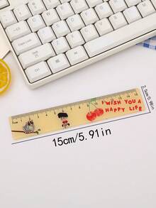 3/5pcs Acrylic Cartoon Ruler, Student Stationery Ruler, Cute Cartoon Ruler, Unisex Student Supplies, Holiday Gift, Ruler, Drawing Essential