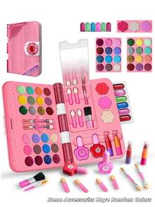 儿童笔记本化妆包 - 合上是一本笔记本，打开是化妆盘。角色扮演玩具套装和女孩的生日快乐礼物 - 款式 - 查看 2