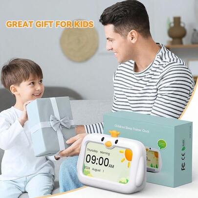 Sleep Trainer Clock, Sleep Routine Baby Infant Toddler Kids Child, 7 Inch Sleep Training Clocks With Red/Green Light...