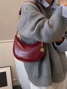 Fashionable Crescent Moon Underarm Bag For Women, Chain Shoulder Crossbody Bag, 2025 New Winter Collection - Multicolor - View 10