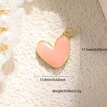 1pc Copper Creative New Fashion Personalized Heart Pendant, Valentine's Day Gift, DIY Bracelet Necklace Earring Backpack Versatile Accessory - Multicolor - View 23