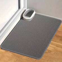 Alfombra para arena de gato de doble capa con material EVA - Control de olores, antideslizante, diseño fácil de limpiar para gatos de interior, duradera y cómoda para el manejo de desechos de mascotas, alfombra para caja de arena, accesorio moderno para mascotas, material fácil de limpiar