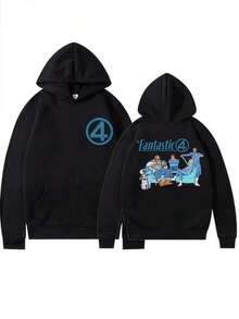 2025 Fantastic 4 First Steps Hoodie Pedro Pascal As Reed Richards Sweatshirt MCU Merch Cosplay Halloween Hoodies Z2DD - 黑色 - 查看 7