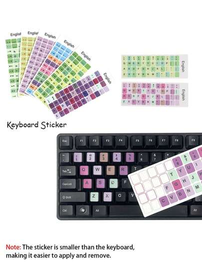English Keyboard Sticker Replacement English Keyboards Letters Stickers With Macaron Color For Computer Laptop Keyboard Stickers Computer Cute Sticker Laptop