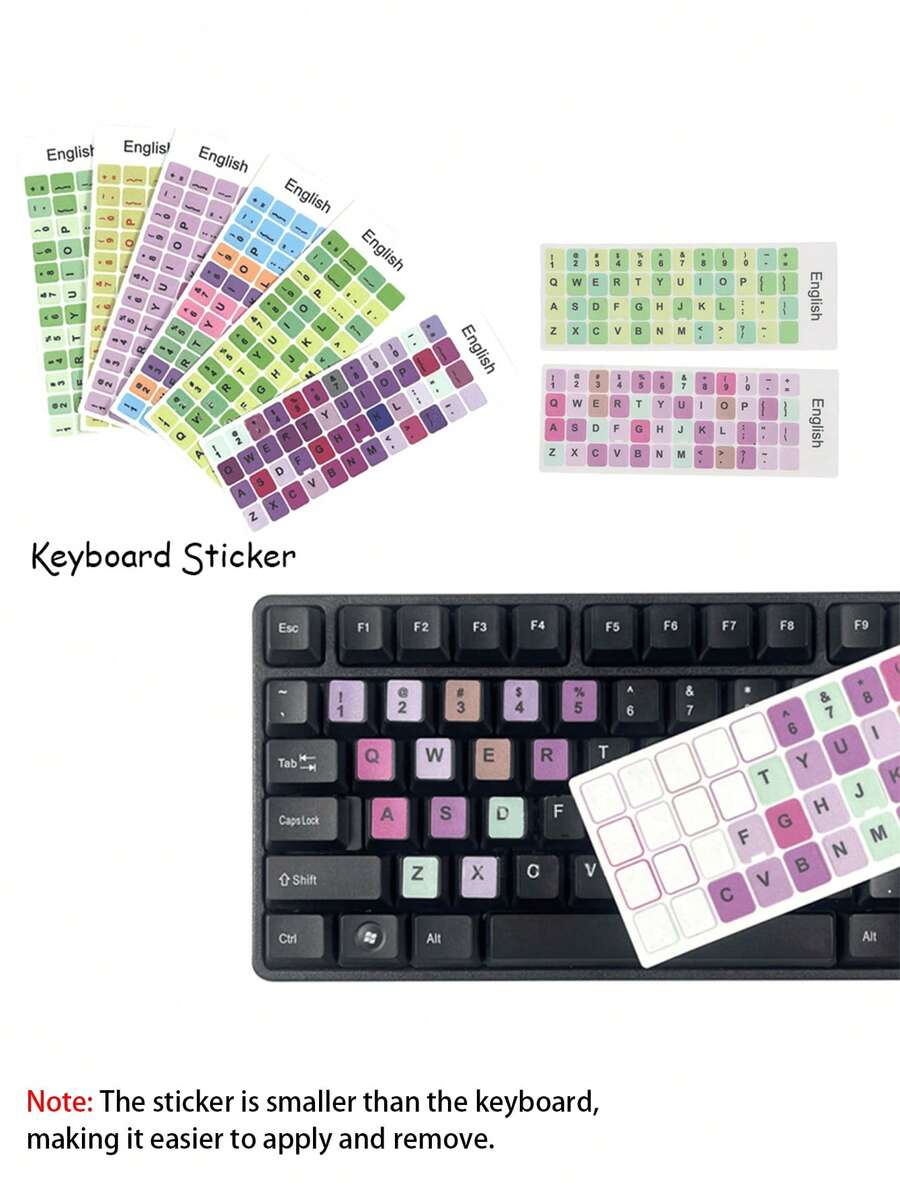 English Keyboard Sticker Replacement English Keyboards Letters Stickers With Macaron Color For Computer Laptop Keyboard Stickers Computer Cute Sticker Laptop