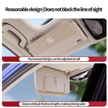 1 Car Sun Visor Extender, Anti-Glare, UV Protection, Adjustable Back Clip, Suitable For Various Car Models, Car Interior Accessories - Beige - View 6