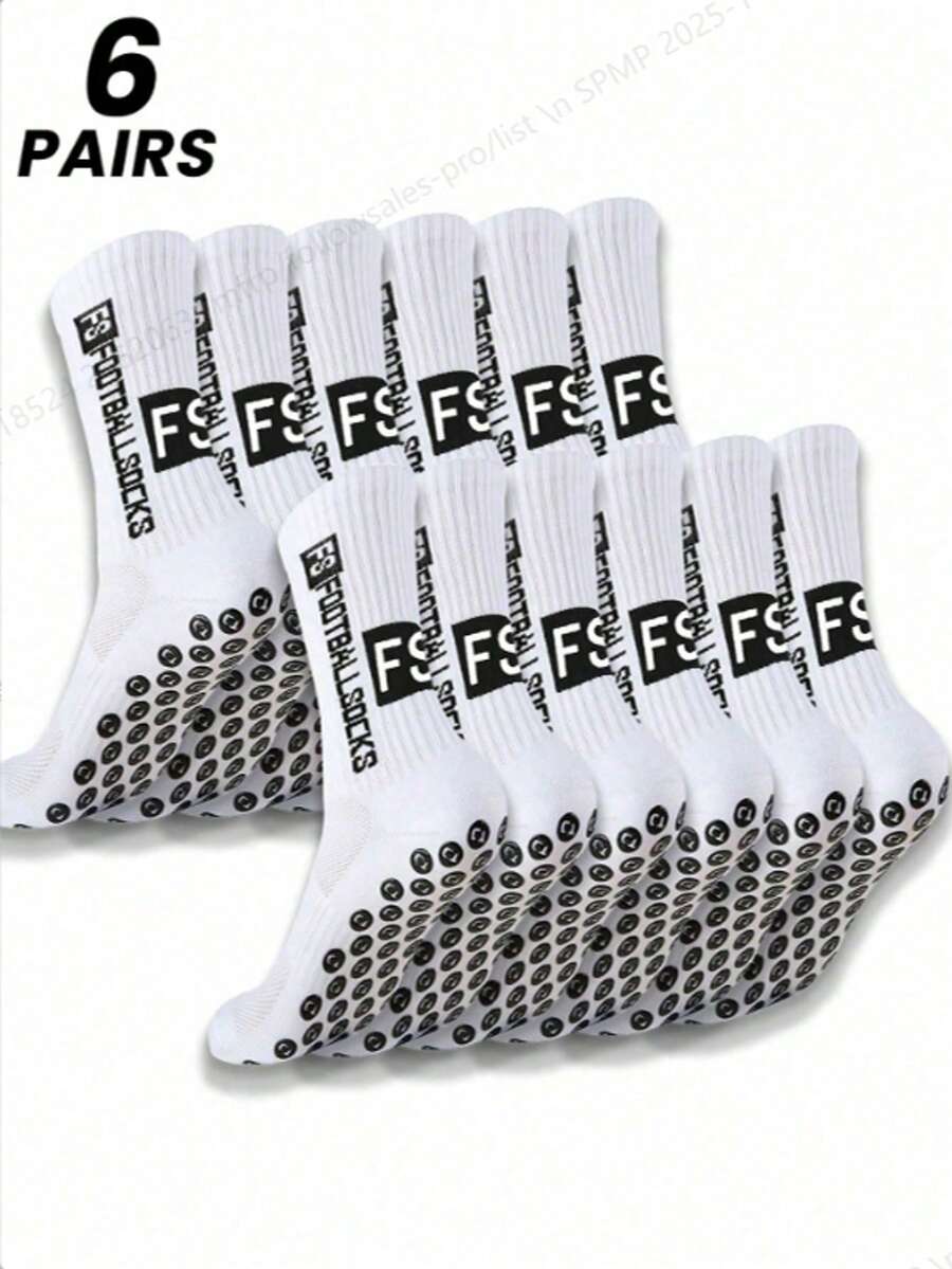 6 pares de calcetines adhesivos antideslizantes para hombres, calcetines deportivos para hombres, blancos, calcetines deportivos y de fitness para hombres, calcetines transpirables y antideslizantes para hombres, calcetines deportivos para fútbol y correr - Multicolor - Ver 1
