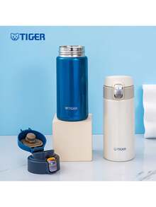 Tiger Taza isotérmica MMJ-A36C de 360 ml con tapa abatible de un solo toque, aislamiento al vacío de acero inoxidable 304, triple a prueba de fugas, ultraligera y portátil.