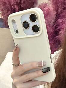 Ốp lưng điện thoại mềm mại, chất lỏng mờ sang trọng tương thích với iPhone 17 ProMax 17 Pro 17 16Promax 17Air 16 15 14 Plus 13 12 Pro Max 11 tối giản màu kẹo trơn, bảo vệ mặt sau bằng da mờ - trắng - Xem 2