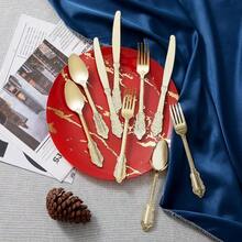 N9R 300pcs Gold Plastic Silverware Dinnerware Flatware - Heavyweight Plastic Cutlery Set With 100 Forks 100 Spoons 100 Knives For Elegant Party Thanksgiving Christmas Events Durable And Stylish Reusable Tableware - Gold - View 5