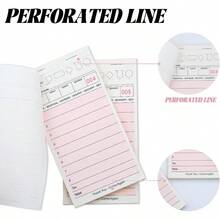 6 Pack Server Note Pads Pink Guest Checks Books For Servers Server Pads Total 300 Sheets Server Paper Waitress Notepads For Restaurants - Pink - View 3