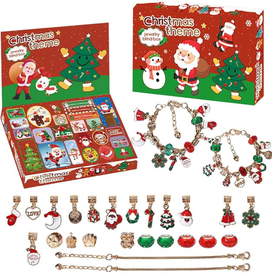 DIY Jewelry Bracelet Craft Kit, Advent Calendar With Surprise Box - Multicolor - View 1