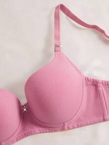 3pcs Women's Comfortable Sleep Soft Cup Cotton Bras With Wire - Multicolor - View 4