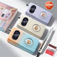 45,000转/分钟电动指甲锉，专业凝胶指甲抛光机，低噪音可充电指甲钻，美甲沙龙工具 - 彩色 - 查看 2