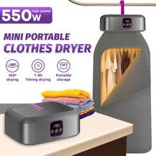 New Portable Travel Clothes Dryer - Compact, Foldable, Fast Drying, No Installation Required, Suitable For Small Homes, Dorms Or Travel, Hanging Design For Convenient Use, EU Plug