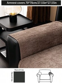1pc All-Season Sofa Cushion Cover, Modern Minimalist Anti-Slip Sofa Seat Pad, Dust-Proof & Washable Sofa Slipcover, Soft & Fade-Resistant, Pet-Friendly, Fits L-Shaped Sofa And 1/2/3/4 Seater Sofa, Suitable For Bedroom, Office, Living Room - Coffee Brown - View 15