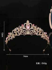 1pc Women's Fashion Princess Crown Decor Sweet Rhinestone Birthday Headband Royal Tiaras Costume Crown Hair Garland Headpiece, Tiara Crown, Wedding, Bridesmaids Gifts, Looks Of Party