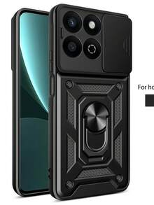 Military Grade Anti-Drop Stand Phone Case Shockproof Military Grade Rugged Stand Protective Case With Ring Holder Stand For Honor X9C 5G/Honor Magic7 Lite 5G/Honor X9B 5G/Honor Magic6 Lite 5G Phones Camera Protection Anti-Shock Anti-Fingerprint Anti-Slip Spring Gift - Black - View 14