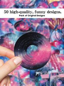 YWWBLD 50 piezas Pegatinas de cielo estrellado, regalos de fiesta y decoración del hogar, recompensa de clase, regalo de cumpleaños, decoración, scrapbooking, laptop, equipaje, guitarra, vaso de agua, funda de teléfono, manualidades DIY - Multicolor - Ver 6