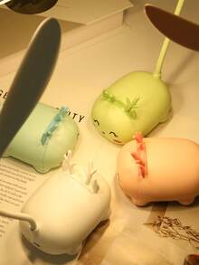 USB Rechargeable Eye-Caring Desk Lamp, Cute Cat LED Study Reading Light, Foldable, Dimmable Bedside Lamp For Bedroom, Student Dorm