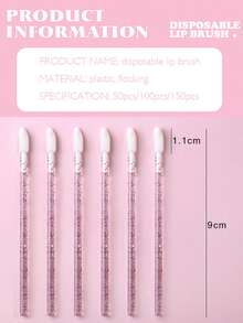 HMQ beauty 50pcs Crystal Eyelash Cleaning Brush Disposable Eyebrow Brush, Eyelash Grooming Tool, Lip Brush & Makeup Brush Tool - Purple - View 7