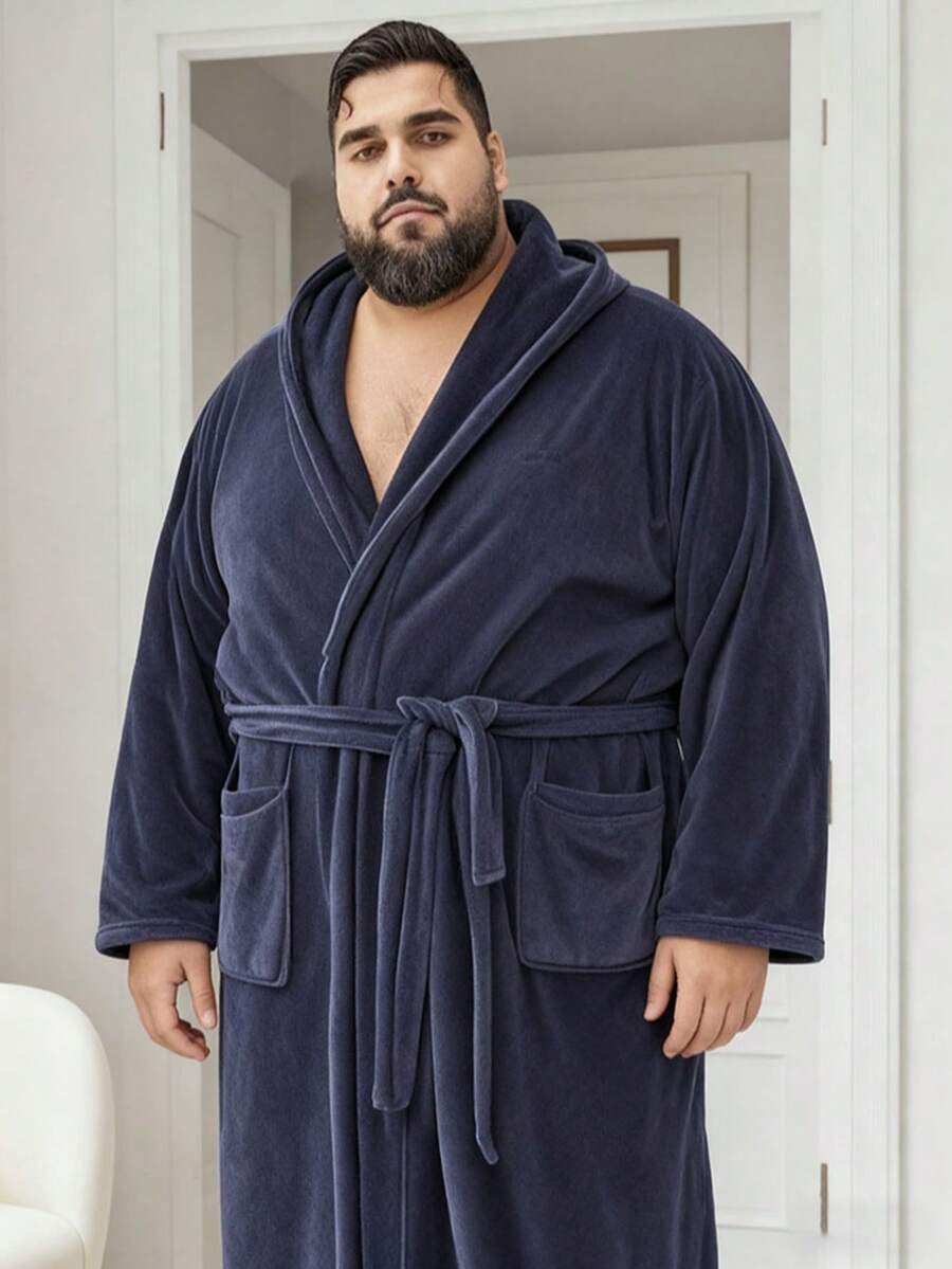 1 Áo choàng tắm trùm đầu bằng vải nhung dày dặn màu san hô, Áo choàng tắm vải nỉ mềm mại thấm hút dành cho cả nam và nữ, Bộ đồ ngủ Giáng sinh, Quà tặng Giáng sinh cho nam, Thích hợp mặc ở nhà, Người lớn, Học sinh - Nhiều màu - Xem 1