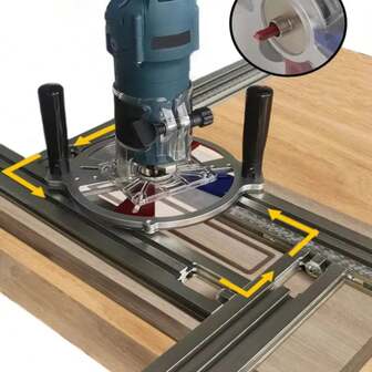 Soporte auxiliar ajustable y multifuncional de riel guía para máquina de recorte, fresado y grabado, herramienta para trabajar la madera