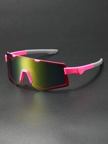 1PC Men Classic Oversized Plastic Frame One-Piece Fashion Sports Glasses Protect Eyes For Outdoor Cycling Daily Life Accessories - Multicolor - View 9