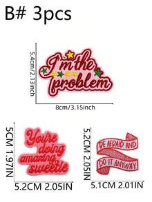 Bộ 3/14 miếng vá thêu chữ Cherry màu hồng hình bé gái, hoạt hình dễ thương, làm từ sợi polyester, thích hợp để tự may vá quần áo, phụ kiện may mặc, dùng cho mũ lưỡi trai, quần jean, áo sơ mi, áo khoác, ba lô, quần áo thường ngày và phụ kiện. - Nhiều màu - Xem 22