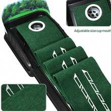 Indoor Golf Putting Mat With Auto Ball Return, 9ft Practice Putting Green For Home Office Training - Green - View 7