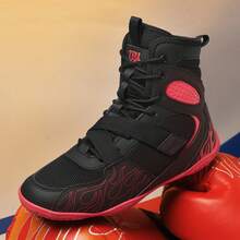 Men's Wrestling Shoes With Lightweight,Sdtdid Boxing Shoes Made Of Micro Suede For Gym,Powerlifting,Bodybuilding,Training Etc. - Black - View 3