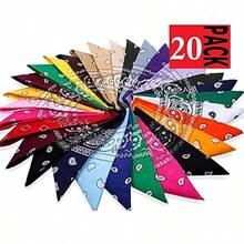 20 X Paisley Bandana Cotton Head Wrap Neck Scarf Assorted Colours Assorted 20 Pack - như hình ảnh - Xem 4