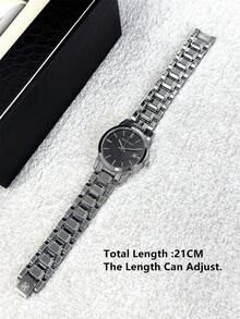 1件女士手表，18K金，奢华正装表，不锈钢IPG表壳，优雅新设计，石英机芯，时尚白色表盘，日期显示，高品质，女孩腕表，50米防水，SUS304钢表带，珠宝表扣，休闲青春可爱手表，送给朋友或家人的精美礼物，适合日常生活/工作/派对装饰。 - 銀色 - 查看 11